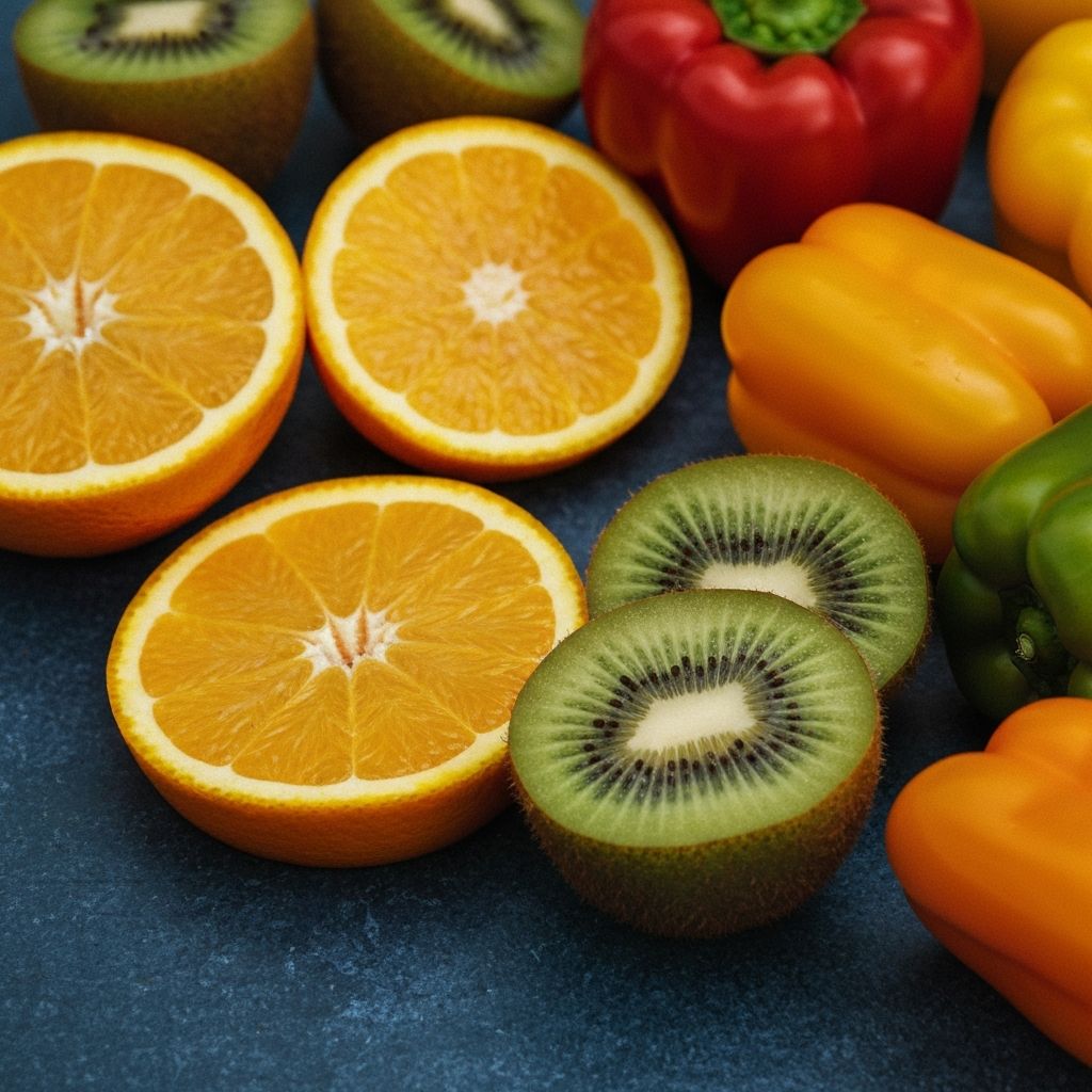 Citrus fruits and bell peppers rich in vitamin C